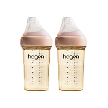 Load image into Gallery viewer, Hegen PCTO™ 240ml/8oz Feeding Bottle PPSU 2-Pack Pink with 2x Medium Flow Teats (3 to 6 months)