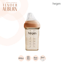 Load image into Gallery viewer, Hegen PCTO™ 240ml/8oz Feeding Bottle PPSU Auburn with Medium Flow Teat (3 to 6 months)
