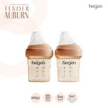 Load image into Gallery viewer, HEGEN PCTO™ 150ML/5OZ FEEDING BOTTLE PPSU,2-Pack Auburn with 2x Slow Flow Teats (1 to 3 months)