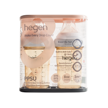 Load image into Gallery viewer, Hegen PCTO™ 240ml/8oz Feeding Bottle PPSU 2-Pack Pink with 2x Medium Flow Teats (3 to 6 months)